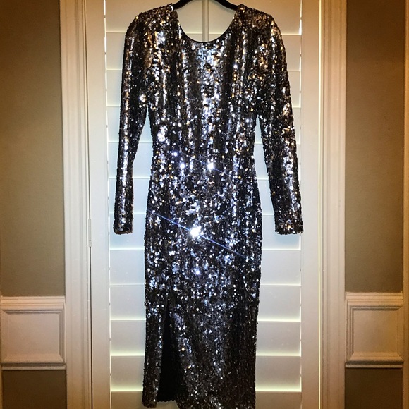 Dress the Population Natalie Silver & Black Dress - Picture 3 of 6